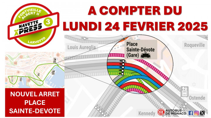 Nouvel arrêt « Place Sainte-Dévote » sur la ligne X3