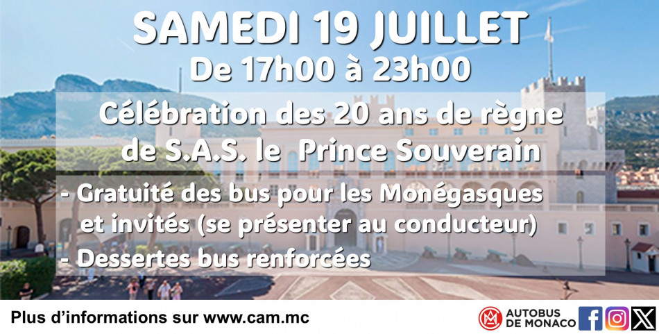 Célébration des 20 ans de règne de S.A.S. le Prince Souverain