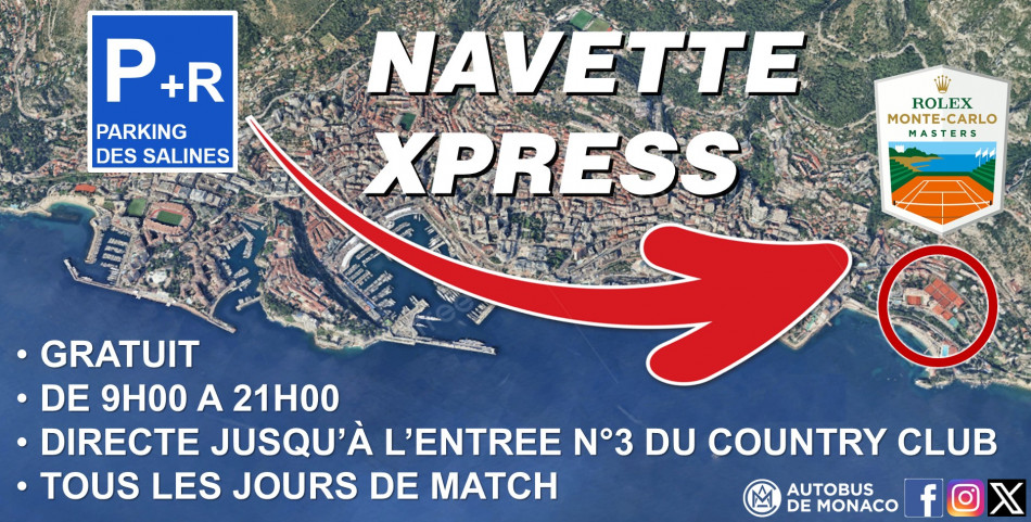 NAVETTE EXPRESS PARKING DES SALINES VERS LE TENNIS