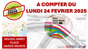 Nouvel arrêt « Place Sainte-Dévote » sur la ligne X3