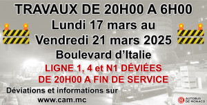 TRAVAUX DU 17 AU 20 MARS 2025